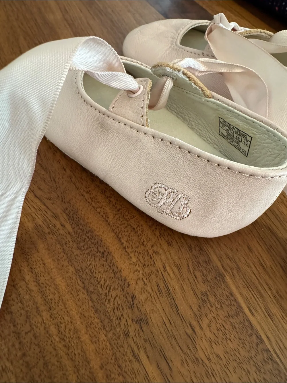Ralph Lauren Baby Girls Pale Pink Ribbon Ballet Flats